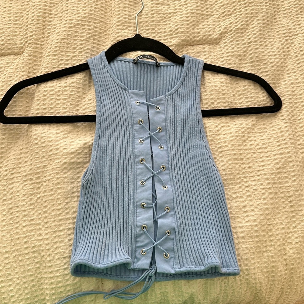 Zara lace up top